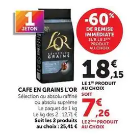 Hyper U L'or - cafe en grains offre