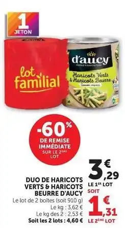 Super U D'aucy - duo de haricots verts & haricots beurre offre