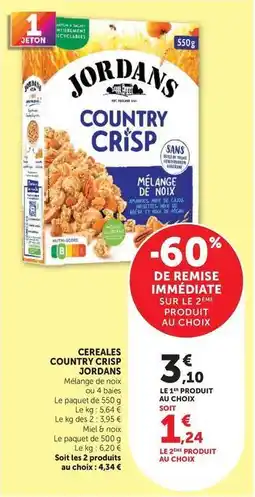 Super U Jordans - cereales country crisp offre