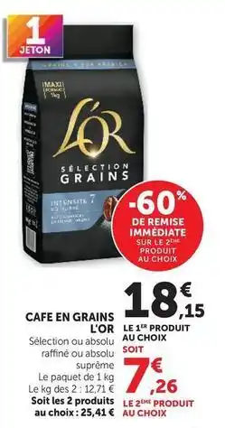Super U L'or - cafe en grains offre
