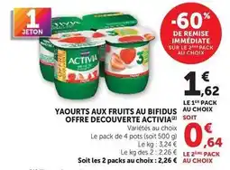 Super U Danone - yaourts aux fruits au bifidus offer decouverte activia offre