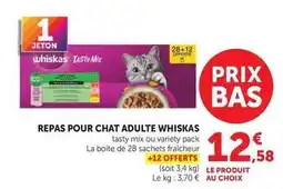 Super U Whiskas - repas pour chat adulte offre