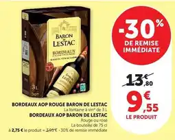 Super U Baron de lestac - bordeaux aop rouge baron de lestac offre