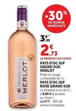 Super U Grand sud merlot - pays d'oc igp offre