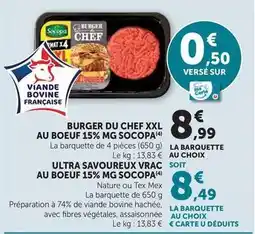 U Express Socopa - burger du chef xxl au boeuf 15% mg offre