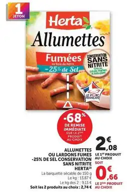 U Express Herta - allumettes ou lardons fumés offre
