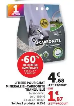 U Express Litiere pour chat minerale bi-carbonite tranquille offre