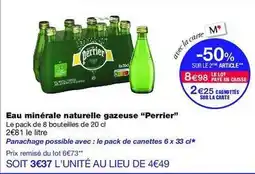 Monop' Perrier - eau minérale naturelle gazeuse offre