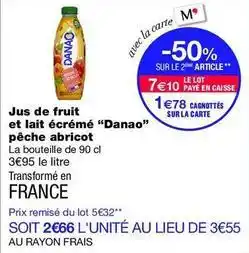 Monop' Danao - jus de fruit et lait écrémé offre