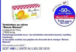 Monop' Bonne maman - tartelettes au citron offre