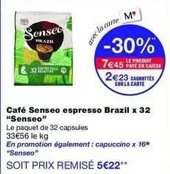 Monop' Senseo - café espresso brazil x 32 offre
