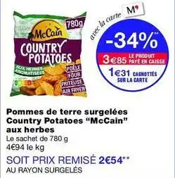 Monop' Mccain - pommes de terre surgelées country potatoes offre