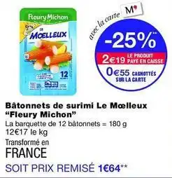 Monop' Fleury michon - bâtonnets de surimi le moelleux offre