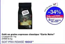 Monop' Carte noire - café en grains espresso classique offre