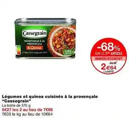 Monop' Cassegrain - légumes et quinoa cuisinés à la provençale offre