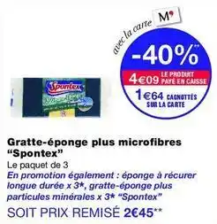 Monop' Spontex - gratte-éponge plus microfibres offre