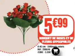La Foir'Fouille Bouquet de roses et de fleurs gypsophiles offre