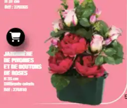 La Foir'Fouille JARDINIÈRE DE PIVOINES ET DE BOUTONS DE ROSES offre