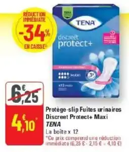 G20 TENA Protège-slip Fuites urinaires Discreet Protect+ Maxi offre