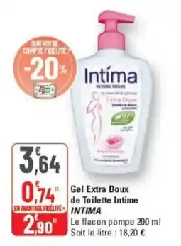 G20 Intima Gel Extra Doux de Toilette Intime offre