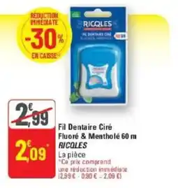 G20 RICQLES Fil Dentaire Ciré offre