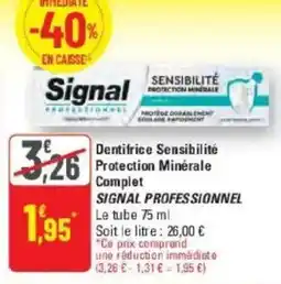 G20 Signal Dentifrice Sensibilité Protection Minérale Complet offre