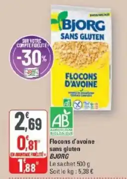 G20 BJORG Flocons d'avoine sans gluten offre