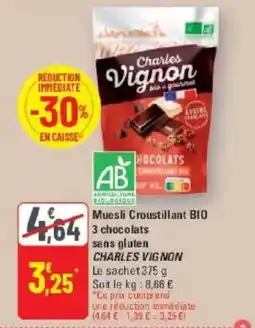 G20 Charles Vignon Muesli Croustillant BIO offre