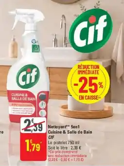 G20 Cif Nettoyant 5en1 Cuisine & Salle de Bain offre