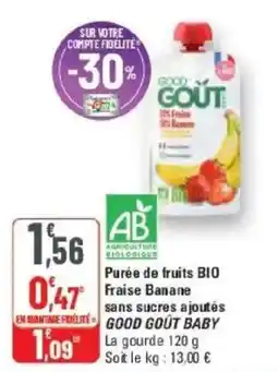 G20 GOOD GOUT Purée de fruits BIO offre