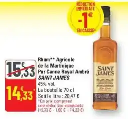 G20 SAINT JAMES Rhum Agricole offre
