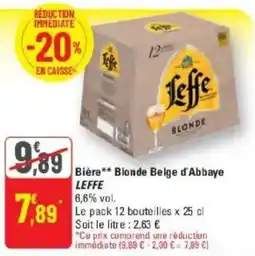 G20 LEFFE Bière Blonde Belge d'Abbaye offre