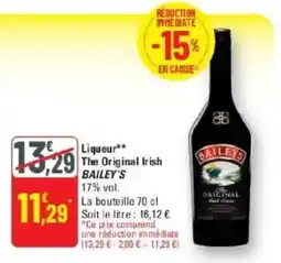 G20 BAILEYS Liqueur** offre