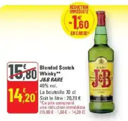 G20 J&B Blended Scotch Whisky offre