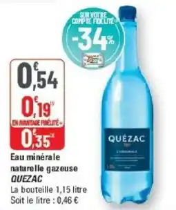 G20 QUEZAC Eau minérale naturelle gazeuse offre