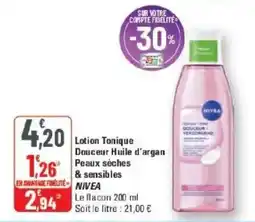 G20 NIVEA Lotion Tonique Douceur Huile d'argan offre