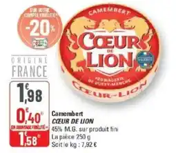 G20 Cœur de Lion Camembert offre
