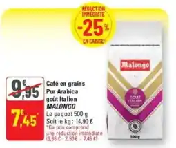 G20 Malongo Café en grains offre