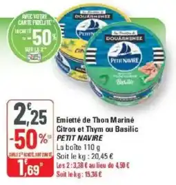 G20 PETIT NAVIRE Emietté de Thon Mariné offre