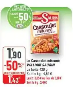 G20 William Saurin Cassoulet mitonné offre