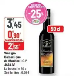 G20 MAILLE Vinaigre Balsamique de Modène I.G.P offre