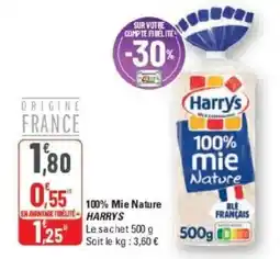 G20 Harrys 100% Mie Nature offre