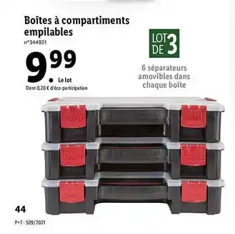 Lidl Boîtes à Compartiments Empilables offre