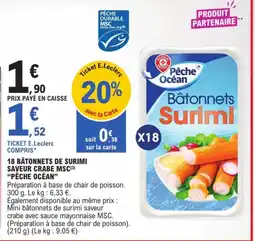 E.Leclerc Express Pêche Océan Bâtonnets Surimi offre