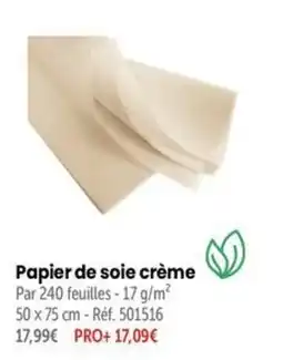 Retif Papier de soie crème offre