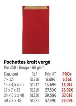 Retif Pochettes kraft vergé offre