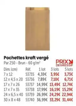Retif Pochettes kraft vergé offre