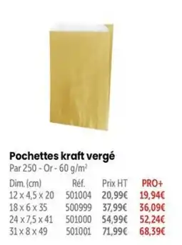 Retif Pochettes kraft vergé offre