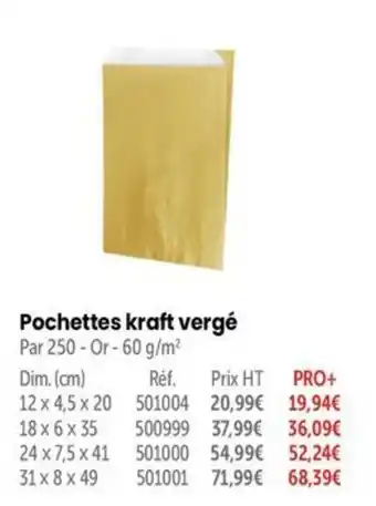 Pochettes kraft vergé