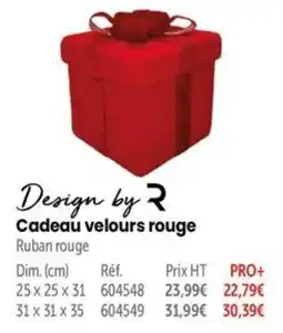 Retif Design by R Cadeau velours rouge offre